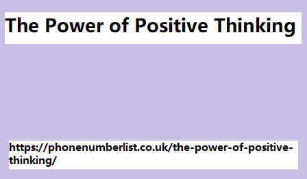 The Power of Positive Thinking